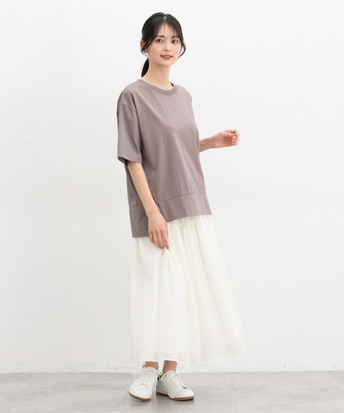 ハニさら・接触冷感・UVカット】きれいめゆるTシャツ（Tシャツ