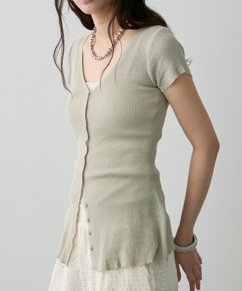 DFFUR.（ディフル）の「サマーハイゲージスリットトッパー（その他トップス・レディース・ベージュ/ライトグリーン/ブラック・FREE）」の10枚目の写真