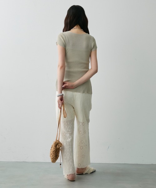 DFFUR.（ディフル）の「サマーハイゲージスリットトッパー（その他トップス・レディース・ベージュ/ライトグリーン/ブラック・FREE）」の15枚目の写真