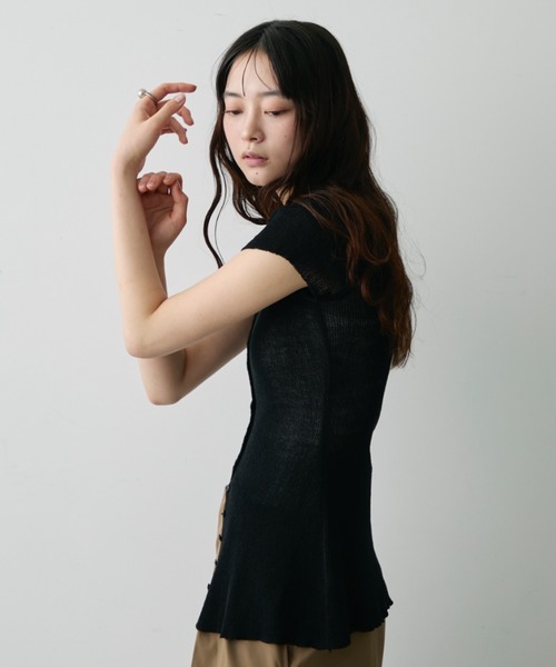 DFFUR.（ディフル）の「サマーハイゲージスリットトッパー（その他トップス・レディース・ベージュ/ライトグリーン/ブラック・FREE）」の21枚目の写真