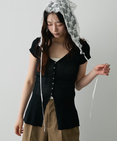 DFFUR.（ディフル）の「サマーハイゲージスリットトッパー（その他トップス・レディース・ベージュ/ライトグリーン/ブラック・FREE）」の18枚目の写真