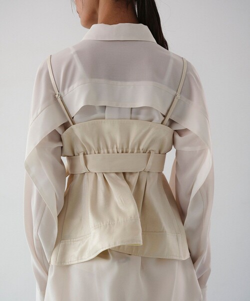 UNITED TOKYO(ユナイテッドトウキョウ)の「【残りわずか!】2way Belted Bustier|ウォッシャブル/セットアップ/ビスチェ/オケージョン(ベスト・レディース・アイボリー/ブラック・FREE)」の8枚目の写真