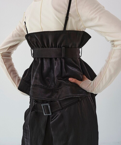 UNITED TOKYO(ユナイテッドトウキョウ)の「【残りわずか!】2way Belted Bustier|ウォッシャブル/セットアップ/ビスチェ/オケージョン(ベスト・レディース・アイボリー/ブラック・FREE)」の20枚目の写真