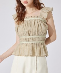 フリルギャザートップス 夏服