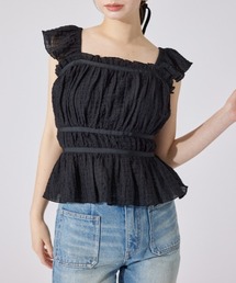 フリルギャザートップス 夏服