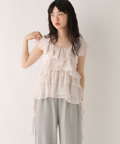 Heather(ヘザー)の「フィッシュテールフリルブラウス 499191(シャツ/ブラウス・レディース・ベージュ/ブラック/アイボリー・FREE)」の8枚目の写真