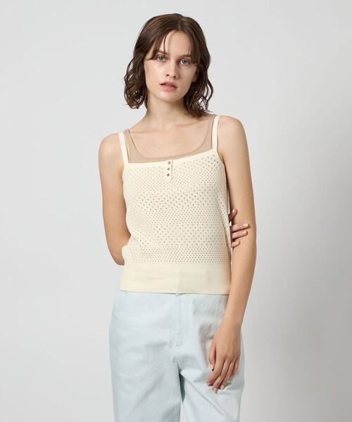 Steven Alan（スティーブンアラン）の「＜Steven Alan＞アイレット キャミソール（キャミソール・レディース・ネイビー/ホワイト・FREE）」の3枚目の写真