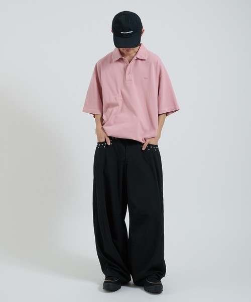 Perushu（ペルーシュ）の「スタッズストライプワイドスラックス（スラックス・メンズ・グレー/ブラック/ブラック系/ボルドー・MEDIUM/LARGE/SMALL）」の10枚目の写真