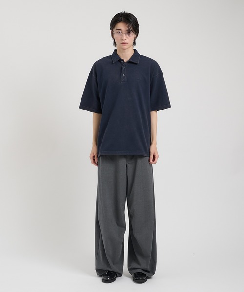 スタッズストライプワイドスラックス（スラックス）｜Perushu