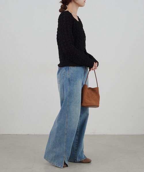 SHENERY(シーナリー)の「《インフルエンサー@tsuru00コラボ》2WAYシャーリングブラウス(シャツ/ブラウス・レディース・カーキ/オフホワイト/ピンク/ブラック・FREE)」の5枚目の写真