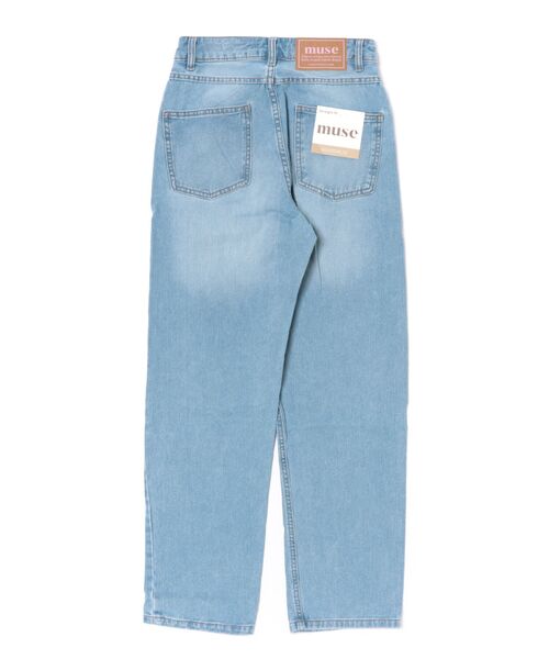 MUSE(ミューズ)の「【muse】フレンチ デニムパンツ ワイド ストレッチ ジーンズ オーガニック(デニムパンツ・レディース・ライトブルー・27/28/26/25/24)」の2枚目の写真