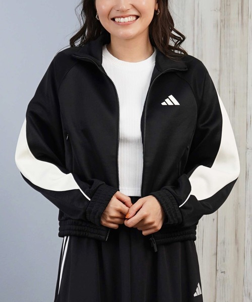 adidas ジャケット ブラック　短丈 adidas/アディダス ショート丈/トラックジャケット JVE75