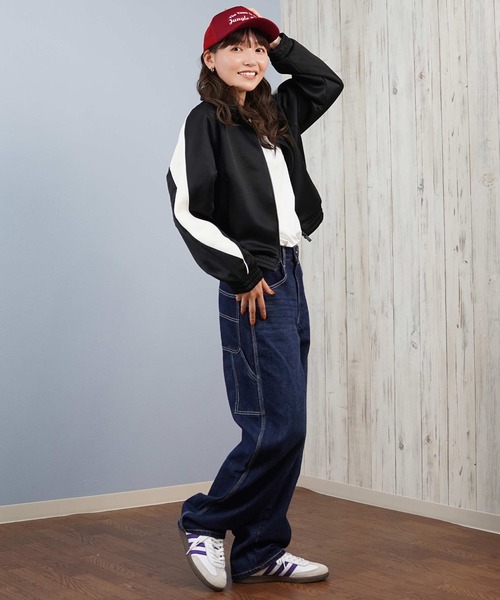 adidas アディダス トラックジャケット 短丈 着画あり juj57-1.jpg