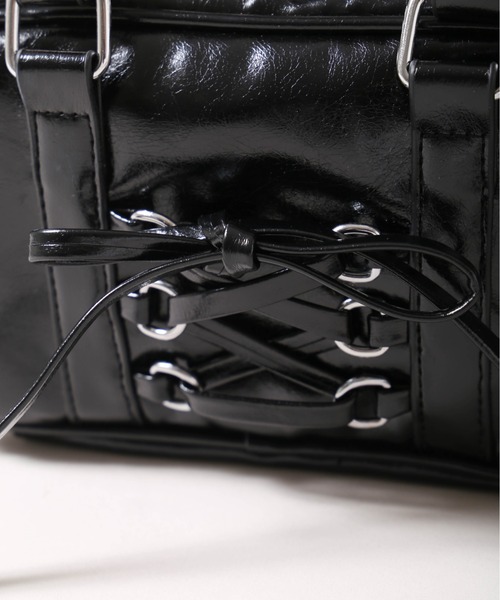 PHILLY（フィリー）の「【PHILLY】レースアップ2wayバッグ（ショルダーバッグ・レディース・ブラック/サックスブルー・FREE）」の16枚目の写真