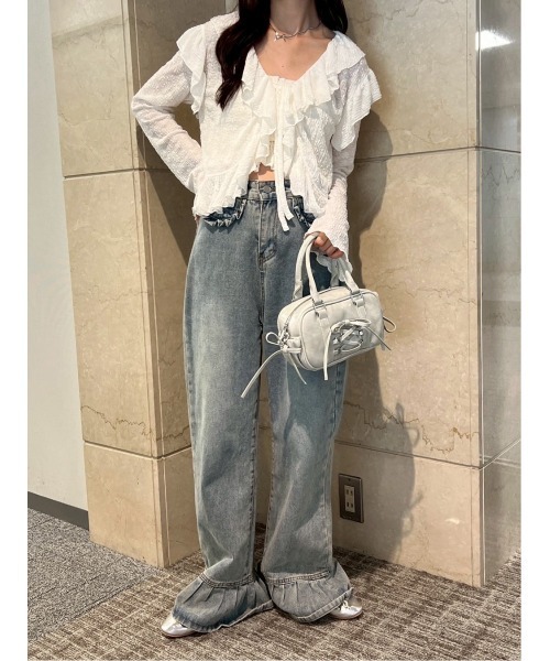 PHILLY（フィリー）の「【PHILLY】レースアップ2wayバッグ（ショルダーバッグ・レディース・ブラック/サックスブルー・FREE）」の10枚目の写真