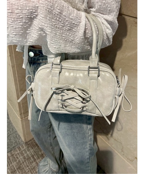 PHILLY（フィリー）の「【PHILLY】レースアップ2wayバッグ（ショルダーバッグ・レディース・ブラック/サックスブルー・FREE）」の9枚目の写真