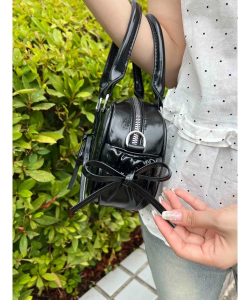 PHILLY（フィリー）の「【PHILLY】レースアップ2wayバッグ（ショルダーバッグ・レディース・ブラック/サックスブルー・FREE）」の5枚目の写真