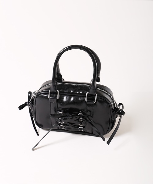 PHILLY（フィリー）の「【PHILLY】レースアップ2wayバッグ（ショルダーバッグ・レディース・ブラック/サックスブルー・FREE）」の11枚目の写真