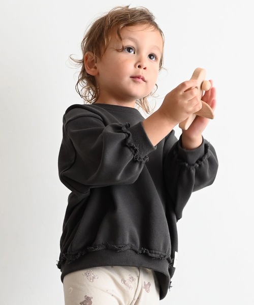 PUPPAPUPO（プッパプーポ）の「カットオフ スウェット トレーナー（スウェット・キッズ・ピンク/チャコール/キナリ/ブルー・80/90/100/110）」の18枚目の写真