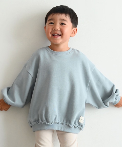 PUPPAPUPO（プッパプーポ）の「カットオフ スウェット トレーナー（スウェット・キッズ・ピンク/チャコール/キナリ/ブルー・80/90/100/110）」の21枚目の写真