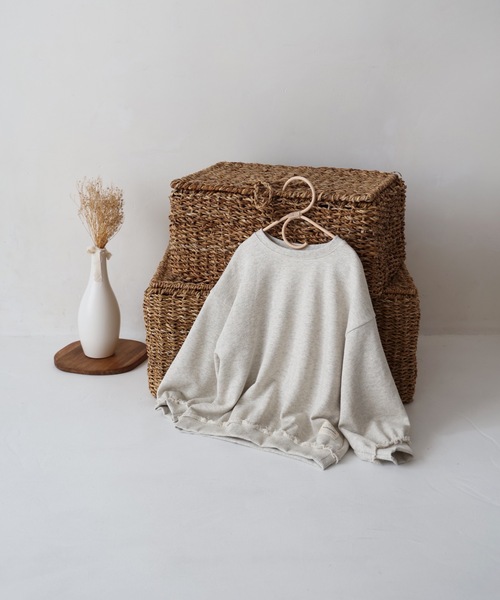 PUPPAPUPO（プッパプーポ）の「カットオフ スウェット トレーナー（スウェット・キッズ・ピンク/チャコール/キナリ/ブルー・80/90/100/110）」の11枚目の写真