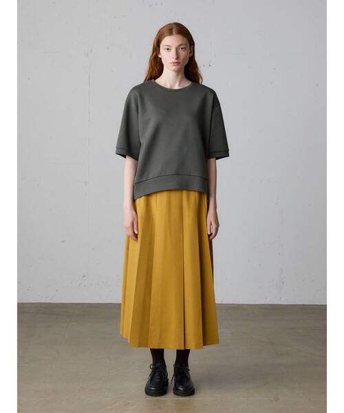 MidiUmi（ミディウミ）の「MidiUmi ダンボールニットハーフスリーブプルオーバー（Tシャツ/カットソー・レディース・ブラック/アイボリー/チャコールグレー・FREE）」の12枚目の写真