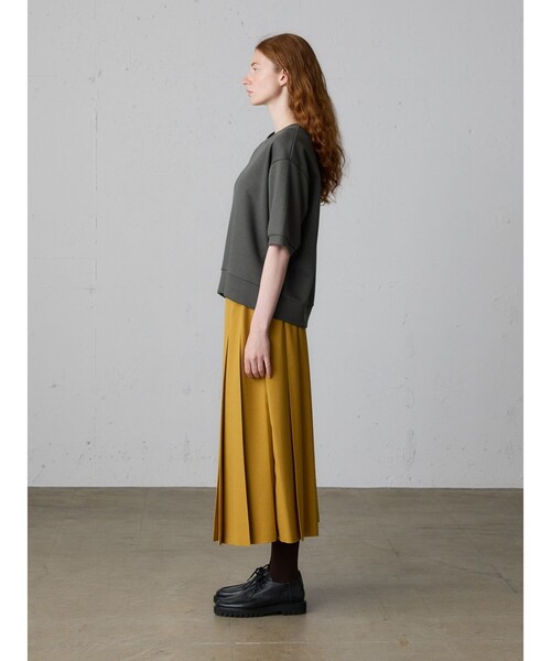 MidiUmi（ミディウミ）の「MidiUmi ダンボールニットハーフスリーブプルオーバー（Tシャツ/カットソー・レディース・ブラック/アイボリー/チャコールグレー・FREE）」の14枚目の写真