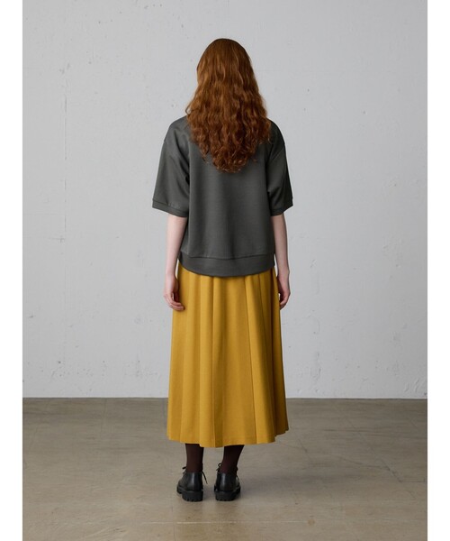 MidiUmi（ミディウミ）の「MidiUmi ダンボールニットハーフスリーブプルオーバー（Tシャツ/カットソー・レディース・ブラック/アイボリー/チャコールグレー・FREE）」の15枚目の写真