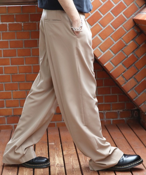 8(eight)(エイト)の「ワイドトラウザー(スラックス・メンズ・ブラック/ベージュ・マルチサイズ)」の2枚目の写真