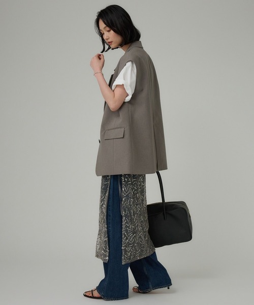 BABYLONE（バビロン）の「チュールビーズラップスカート（スカート・レディース・グレー・フリー）」の6枚目の写真