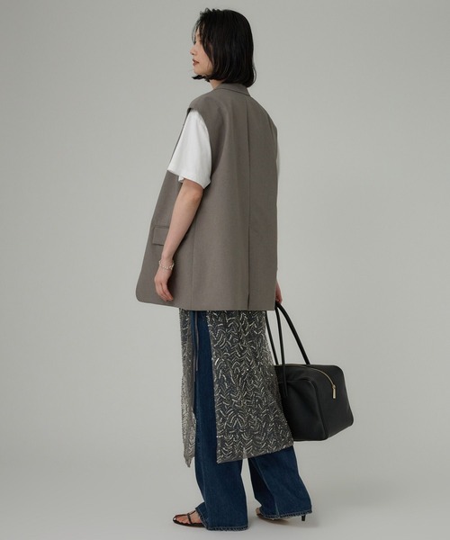 BABYLONE（バビロン）の「チュールビーズラップスカート（スカート・レディース・グレー・フリー）」の7枚目の写真