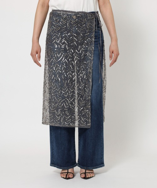 BABYLONE（バビロン）の「チュールビーズラップスカート（スカート・レディース・グレー・フリー）」の8枚目の写真