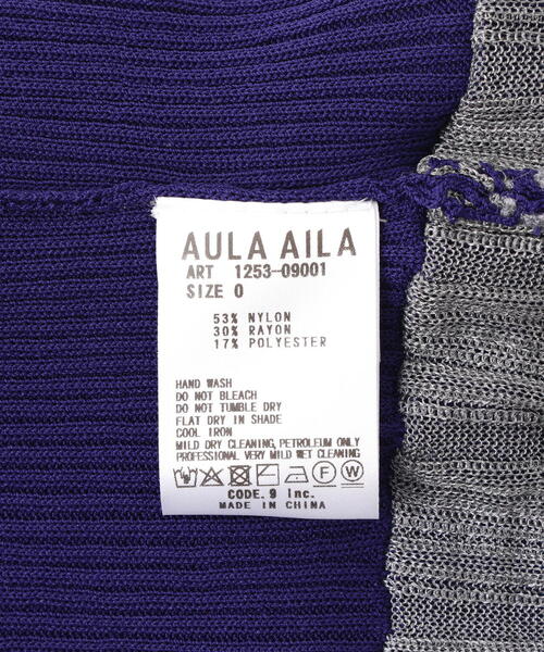 AULA AILA(アウラアイラ)の「AULA AILA/アウラアイラ/BARE TOP SHEER RIB KNIT/ベアトップシアーリブニット(ニット/セーター・レディース・グレー/ブラック・0)」の20枚目の写真