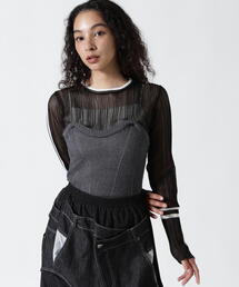 AULA AILA | AULA AILA/アウラアイラ/BARE TOP SHEER RIB KNIT/ベアトップシアーリブニット(ニット/セーター)