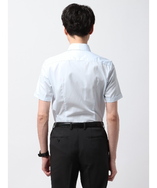 SUIT SQUARE(スーツスクエア)の「WEB限定 半袖ワイシャツ ボタンダウンカラー COOL MAX ノンアイロン(ビジネスシャツ・メンズ・ホワイト系/グレー系/ブルー系2/ブルー系1・S/M/L/LL/3L)」の19枚目の写真