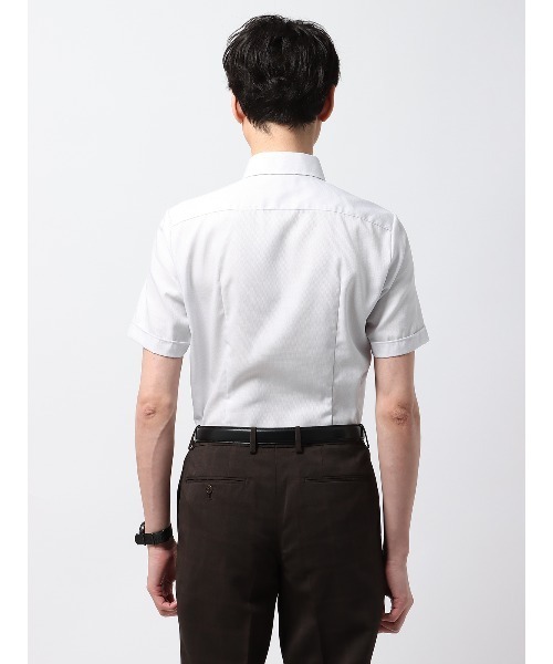 SUIT SQUARE(スーツスクエア)の「WEB限定 半袖ワイシャツ ボタンダウンカラー COOL MAX ノンアイロン(ビジネスシャツ・メンズ・ホワイト系/グレー系/ブルー系2/ブルー系1・S/M/L/LL/3L)」の14枚目の写真