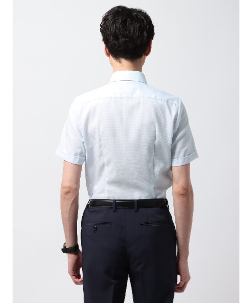 SUIT SQUARE(スーツスクエア)の「WEB限定 半袖ワイシャツ ボタンダウンカラー COOL MAX ノンアイロン(ビジネスシャツ・メンズ・ホワイト系/グレー系/ブルー系2/ブルー系1・S/M/L/LL/3L)」の8枚目の写真