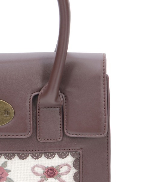 axes femme（アクシーズファム）の「ローズ×リボン刺繍バッグ（ボストンバッグ・レディース・ダークブラウン/ブラック・FREE）」の22枚目の写真