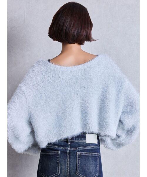 GYDA(ジェイダ)の「ラメシャギーニットカーディガン(カーディガン/ボレロ・レディース・オフホワイト/パープル/ベージュ・FREE)」の6枚目の写真