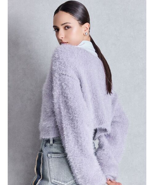 GYDA(ジェイダ)の「ラメシャギーニットカーディガン(カーディガン/ボレロ・レディース・オフホワイト/パープル/ベージュ・FREE)」の15枚目の写真