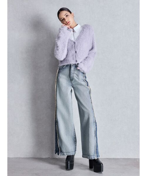 GYDA(ジェイダ)の「ラメシャギーニットカーディガン(カーディガン/ボレロ・レディース・オフホワイト/パープル/ベージュ・FREE)」の17枚目の写真