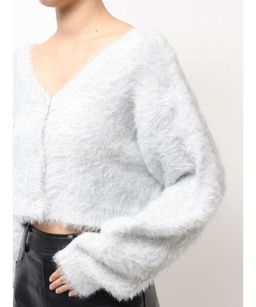 GYDA(ジェイダ)の「ラメシャギーニットカーディガン(カーディガン/ボレロ・レディース・オフホワイト/パープル/ベージュ・FREE)」の9枚目の写真