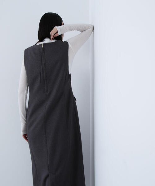 NATURAL BEAUTY BASIC（ナチュラルビューティーベーシック）の「◇ウーリッシュカルゼシリーズ ジャンパースカート（ジャンパースカート・レディース・チャコールグレー/ダークブラウン/ベージュ・P/S/MEDIUM）」の8枚目の写真