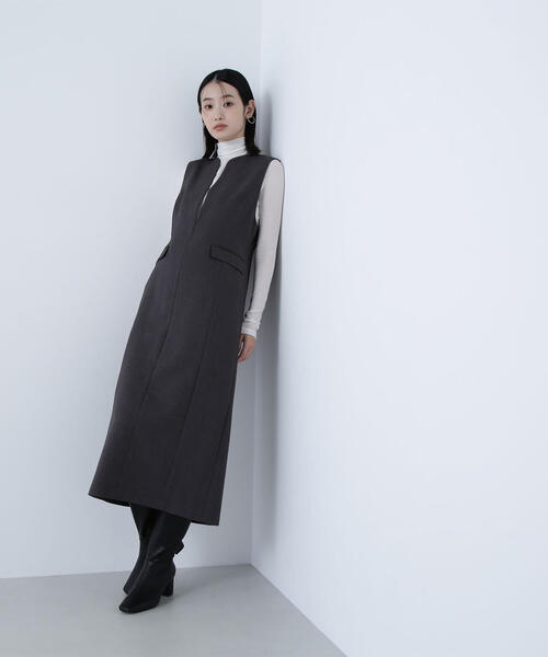 NATURAL BEAUTY BASIC（ナチュラルビューティーベーシック）の「◇ウーリッシュカルゼシリーズ ジャンパースカート（ジャンパースカート・レディース・チャコールグレー/ダークブラウン/ベージュ・P/S/MEDIUM）」の11枚目の写真