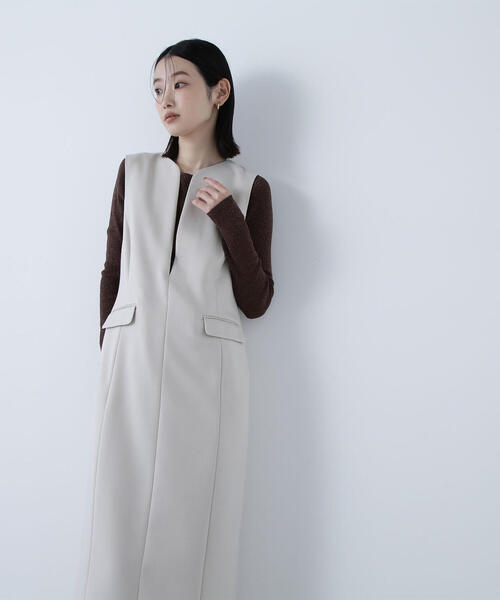 NATURAL BEAUTY BASIC（ナチュラルビューティーベーシック）の「◇ウーリッシュカルゼシリーズ ジャンパースカート（ジャンパースカート・レディース・チャコールグレー/ダークブラウン/ベージュ・P/S/MEDIUM）」の15枚目の写真