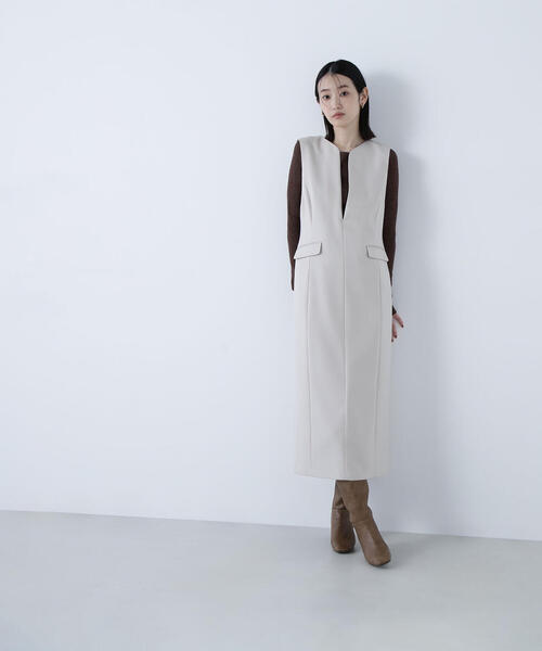 NATURAL BEAUTY BASIC（ナチュラルビューティーベーシック）の「◇ウーリッシュカルゼシリーズ ジャンパースカート（ジャンパースカート・レディース・チャコールグレー/ダークブラウン/ベージュ・P/S/MEDIUM）」の19枚目の写真