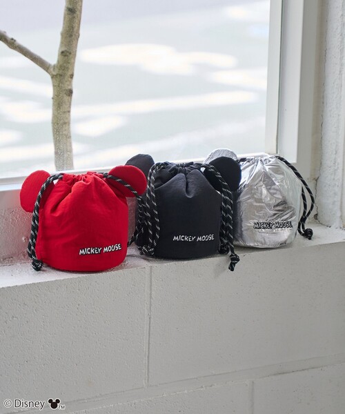 coen(コーエン)の「【MICKEY(ミッキー) / 別注】 シルエット巾着(ハンドバッグ・レディース・レッド/ブラック/シルバー・FREE)」の4枚目の写真