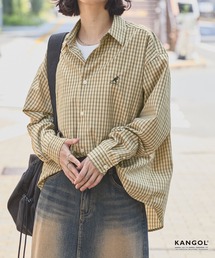 KANGOL/カンゴール 別注 ワンポイントロゴ刺繍 アソート レギュラーカラー長袖シャツ <抗菌 / 防臭 / イージーケア>