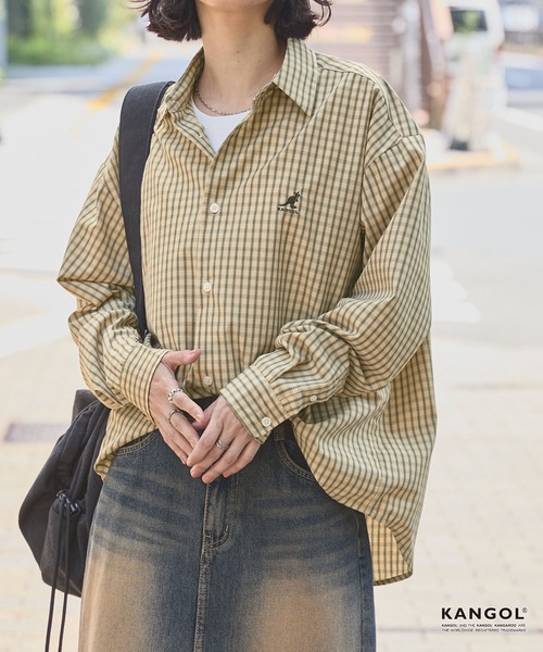 KANGOL（カンゴール）の「KANGOL/カンゴール 別注 ワンポイントロゴ刺繍  アソート レギュラーカラー長袖シャツ ＜抗菌 / 防臭 / イージーケア＞（シャツ/ブラウス・メンズ・ネイビー/ブラック系/ブルー系/ホワイト/ベージュ系/ネイビー系1/ネイビー系/グレー系・S/M/L）」の4枚目の写真