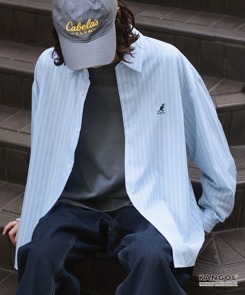 KANGOL（カンゴール）の「KANGOL/カンゴール 別注 ワンポイントロゴ刺繍  アソート レギュラーカラー長袖シャツ ＜抗菌 / 防臭 / イージーケア＞（シャツ/ブラウス・メンズ・ネイビー/ブラック系/ブルー系/ホワイト/ベージュ系/ネイビー系1/ネイビー系/グレー系・S/M/L）」の8枚目の写真